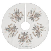 Elegant Personalized Christmas Tree Skirt Polyester Weihnachtsbaumdecke (Vorderseite)