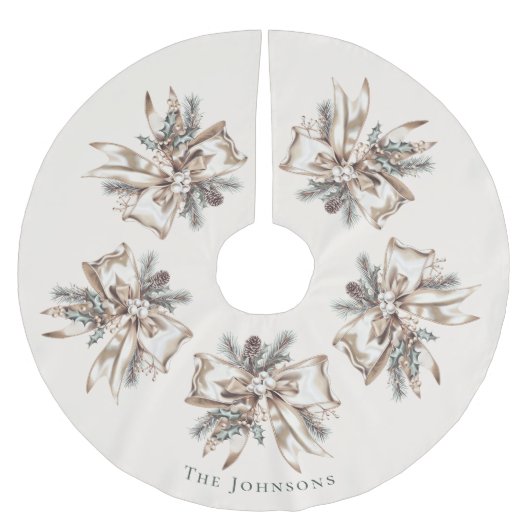 Elegant Personalized Christmas Tree Skirt Polyester Weihnachtsbaumdecke (Vorderseite)