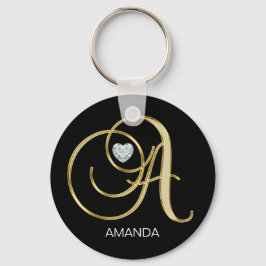 Elegant Personalized Gold Monogrammed Letter A Schlüsselanhänger