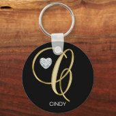 Elegant Personalized Gold Monogrammed Letter C Schlüsselanhänger (Vorderseite)
