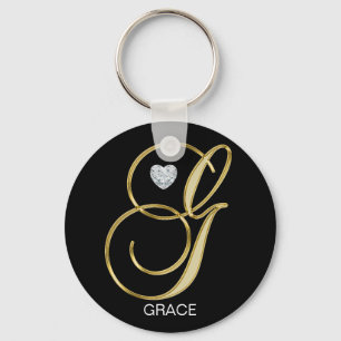 Elegant Personalized Gold Monogrammed Letter G Schlüsselanhänger