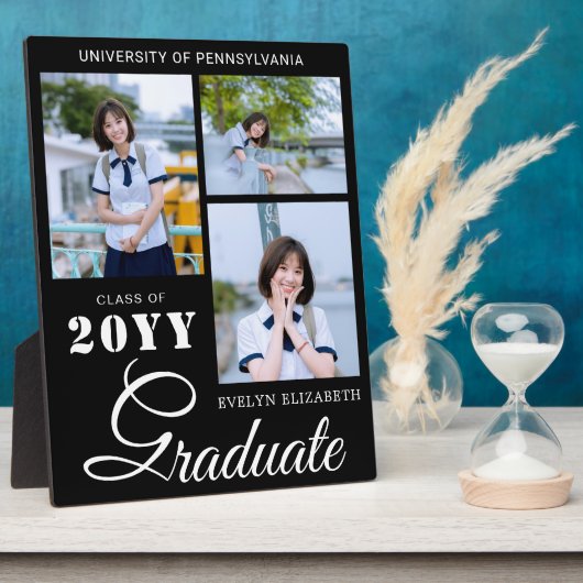 Elegant Personalized Graduation Keepsake Photo Fotoplatte (Seite)
