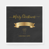 Elegant Personalized Merry Christmas Napkins Serviette (Vorderseite)