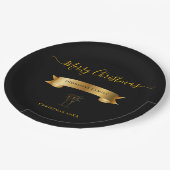 Elegant Personalized Merry Christmas Paper Plates Pappteller (Schrägansicht)