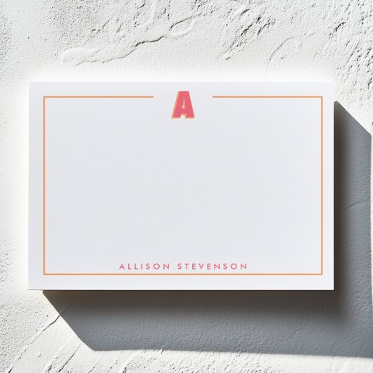 Elegant Personalized Monogram 3D Letter A Initial Post-it Klebezettel