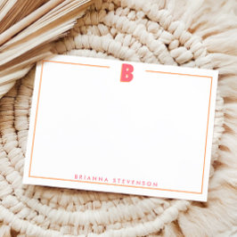 Elegant Personalized Monogram 3D Letter B Initial  Mitteilungskarte