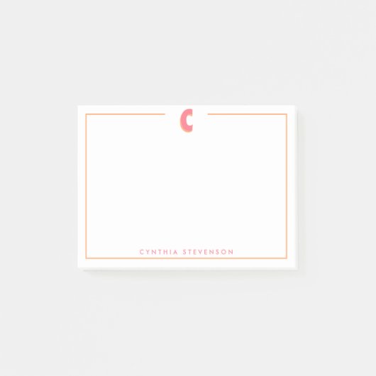 Elegant Personalized Monogram 3D Letter C Initial  Post-it Klebezettel (Vorderseite)