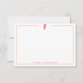 Elegant Personalized Monogram 3D Letter F Initial  Mitteilungskarte (Vorderseite)