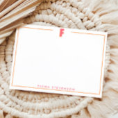 Elegant Personalized Monogram 3D Letter F Initial  Mitteilungskarte