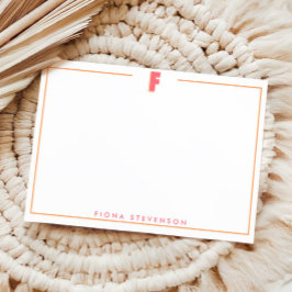 Elegant Personalized Monogram 3D Letter F Initial  Mitteilungskarte