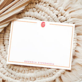 Elegant Personalized Monogram 3D Letter G Initial  Mitteilungskarte