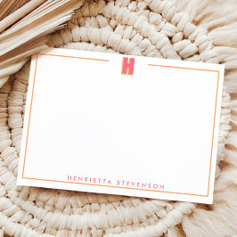 Elegant Personalized Monogram 3D Letter H Initial  Mitteilungskarte