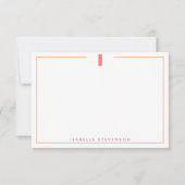 Elegant Personalized Monogram 3D Letter I Initial Mitteilungskarte (Vorderseite)