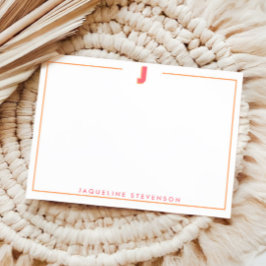 Elegant Personalized Monogram 3D Letter J Initial  Mitteilungskarte