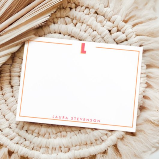 Elegant Personalized Monogram 3D Letter L Initial Mitteilungskarte