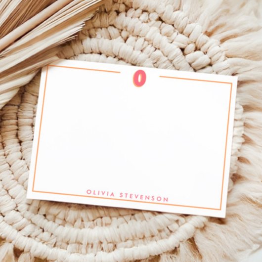 Elegant Personalized Monogram 3D Letter O Initial  Mitteilungskarte