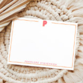 Elegant Personalized Monogram 3D Letter P Initial  Mitteilungskarte