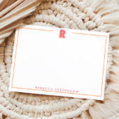 Elegant Personalized Monogram 3D Letter R Initial  Mitteilungskarte