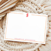 Elegant Personalized Monogram 3D Letter S Initial  Mitteilungskarte