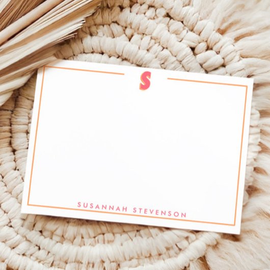 Elegant Personalized Monogram 3D Letter S Initial  Mitteilungskarte