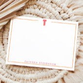 Elegant Personalized Monogram 3D Letter T Initial  Mitteilungskarte