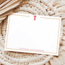 Elegant Personalized Monogram 3D Letter T Initial  Mitteilungskarte