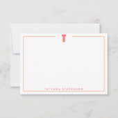 Elegant Personalized Monogram 3D Letter T Initial Mitteilungskarte (Vorderseite)