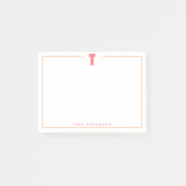 Elegant Personalized Monogram 3D Letter T Initial  Post-it Klebezettel