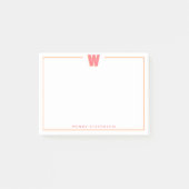 Elegant Personalized Monogram 3D Letter W Initial  Post-it Klebezettel (Vorderseite)