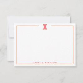 Elegant Personalized Monogram 3D Letter X Initial  Mitteilungskarte