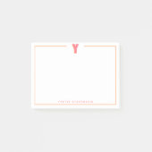 Elegant Personalized Monogram 3D Letter Y Initial  Post-it Klebezettel (Vorderseite)