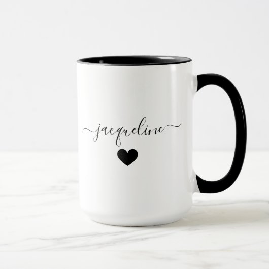 Elegant Personalized Mug with Name and Heart Tasse (Rechts)