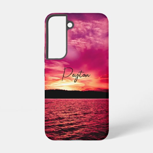 Elegant Personalized Name Dusk Sunset Water Samsung Galaxy Hülle (Rückseite)