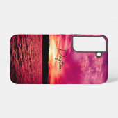 Elegant Personalized Name Dusk Sunset Water Samsung Galaxy Hülle (Rückseite (Horizontal))