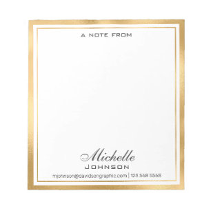 Elegant Personalized Name From The Desk Of Notep Notizblock