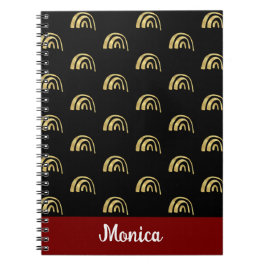 Elegant Personalized name  gold rainbow  pattern Notizblock