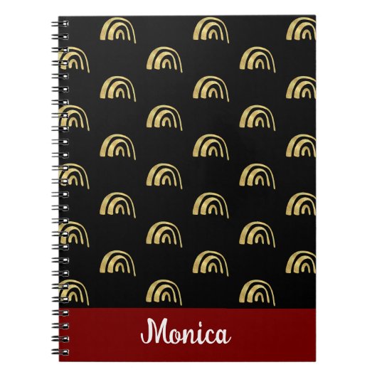 Elegant Personalized name gold rainbow pattern Notizblock (Vorderseite)
