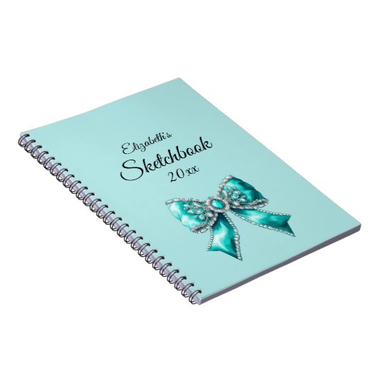 Elegant Personalized Name Notebook with Bow Notizblock (Rechte Seite)