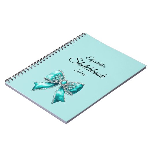 Elegant Personalized Name Notebook with Bow Notizblock (Linke Seite)