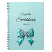 Elegant Personalized Name Notebook with Bow Notizblock (Vorderseite)