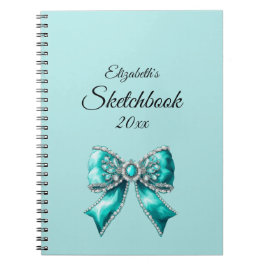 Elegant Personalized Name Notebook with Bow Notizblock