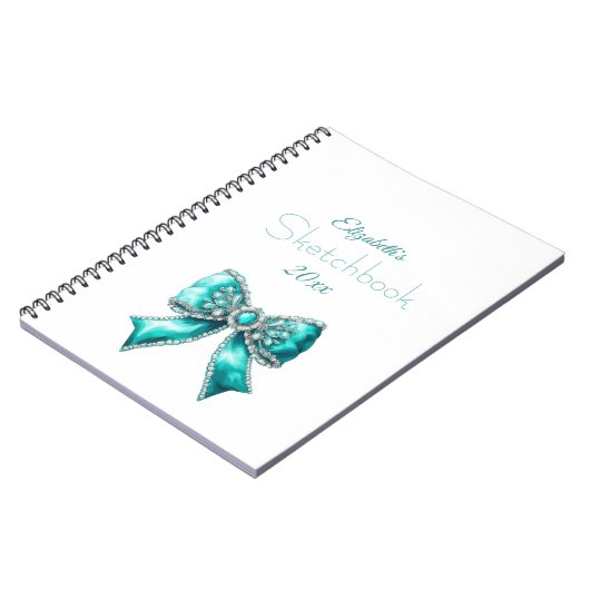 Elegant Personalized Name Notebook with Bow Notizblock (Linke Seite)