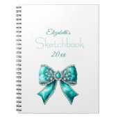 Elegant Personalized Name Notebook with Bow Notizblock (Vorderseite)