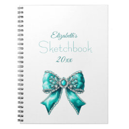 Elegant Personalized Name Notebook with Bow Notizblock