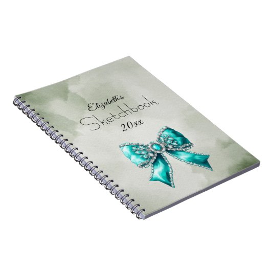 Elegant Personalized Name Notebook with Bow Notizblock (Rechte Seite)