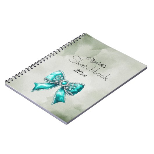 Elegant Personalized Name Notebook with Bow Notizblock (Linke Seite)