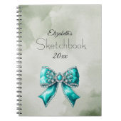 Elegant Personalized Name Notebook with Bow Notizblock (Vorderseite)