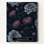 Elegant Personalized Name Peonies Journal Notebook Notizblock (Rückseite)