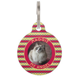 Elegant Personalized Pet Gift Chevron Checkers Haustiermarke