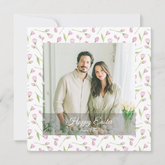 Elegant Personalized Photo Happy Easter Feiertagskarte (Vorderseite)